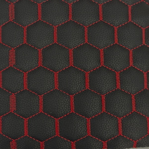 Honeycomb Hexagon Quilted Foam Backed Faux Leather Vinyl Fabric - Prismatic Fiber Arts
