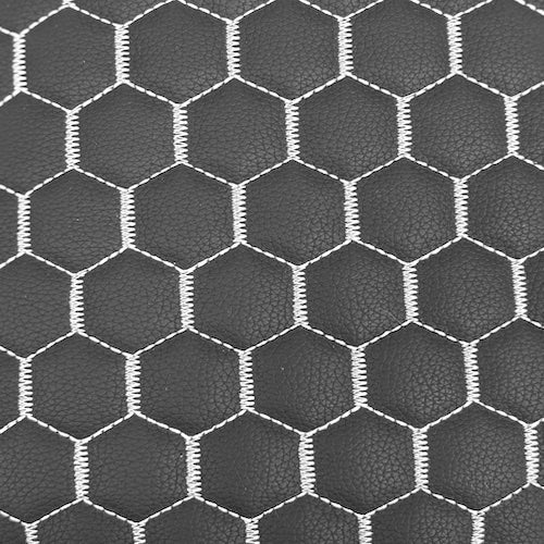 Honeycomb Hexagon Quilted Foam Backed Faux Leather Vinyl Fabric - Prismatic Fiber Arts