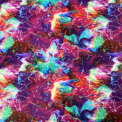 Multicolor Laser Tie Dye Print Nylon Spandex Fabric - Prismatic Fiber Arts