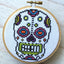 Bright Sugar Skull Counted Cross Stitch DIY KIT - Prismatic Fiber Arts