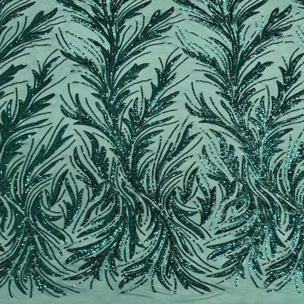 Ariba Floral Leaf Stretch Sequins Fabric - Prismatic Fiber Arts