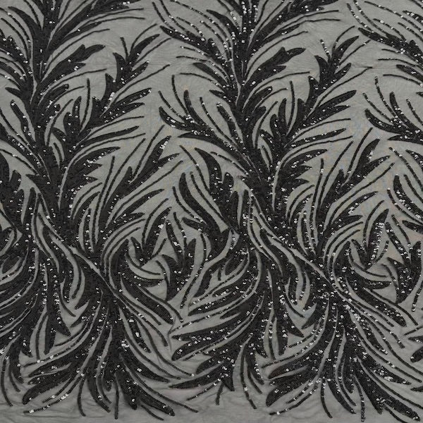 Ariba Floral Leaf Stretch Sequins Fabric - Prismatic Fiber Arts