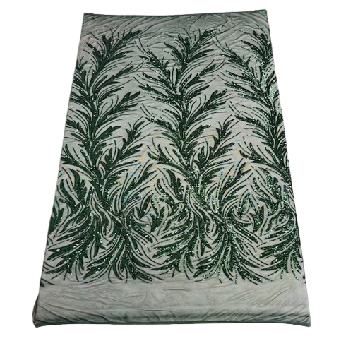Ariba Floral Leaf Stretch Sequins Fabric - Prismatic Fiber Arts