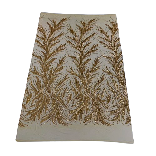 Ariba Floral Leaf Stretch Sequins Fabric - Prismatic Fiber Arts