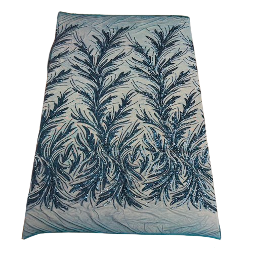 Ariba Floral Leaf Stretch Sequins Fabric - Prismatic Fiber Arts