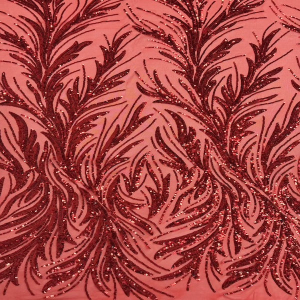 Ariba Floral Leaf Stretch Sequins Fabric - Prismatic Fiber Arts