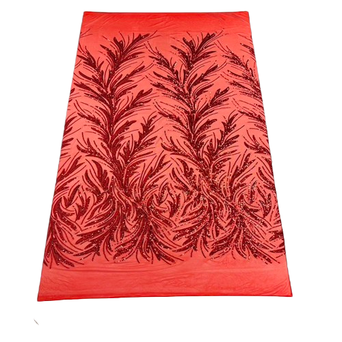 Ariba Floral Leaf Stretch Sequins Fabric - Prismatic Fiber Arts