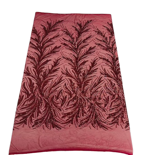 Ariba Floral Leaf Stretch Sequins Fabric - Prismatic Fiber Arts