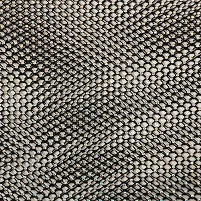 Serene Iridescent Rhinestone Fishnet Lace Fabric - Prismatic Fiber Arts