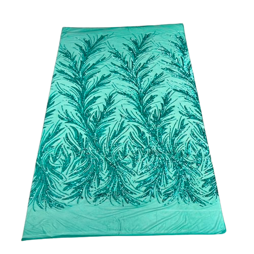 Ariba Floral Leaf Stretch Sequins Fabric - Prismatic Fiber Arts