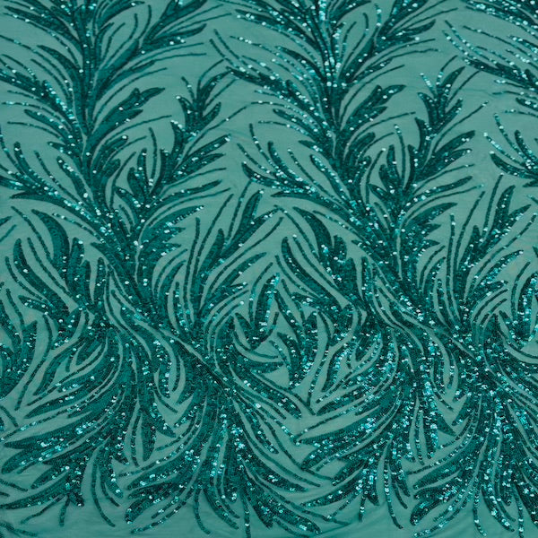 Ariba Floral Leaf Stretch Sequins Fabric - Prismatic Fiber Arts
