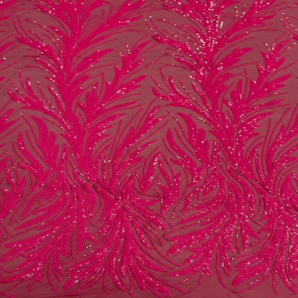 Ariba Floral Leaf Stretch Sequins Fabric - Prismatic Fiber Arts