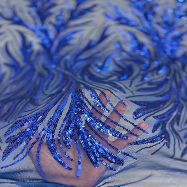Ariba Floral Leaf Stretch Sequins Fabric - Prismatic Fiber Arts