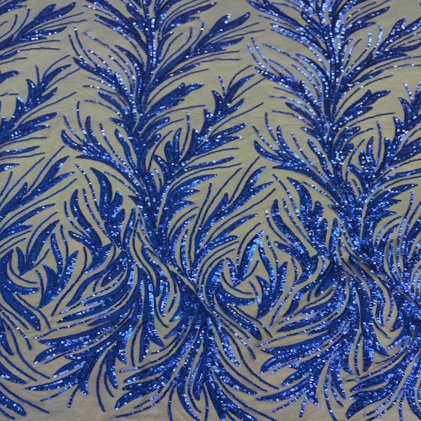 Ariba Floral Leaf Stretch Sequins Fabric - Prismatic Fiber Arts