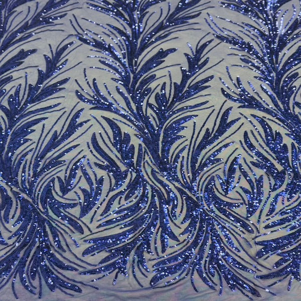 Ariba Floral Leaf Stretch Sequins Fabric - Prismatic Fiber Arts