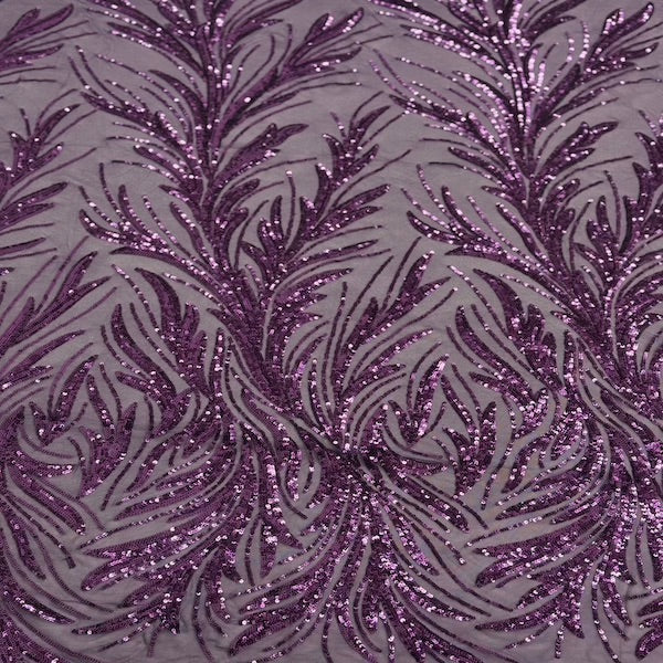 Ariba Floral Leaf Stretch Sequins Fabric - Prismatic Fiber Arts