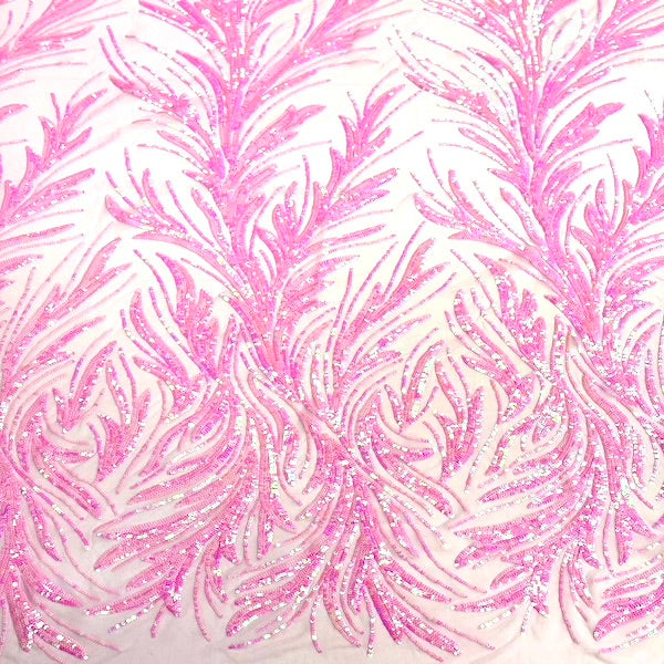 Ariba Floral Leaf Stretch Sequins Fabric - Prismatic Fiber Arts