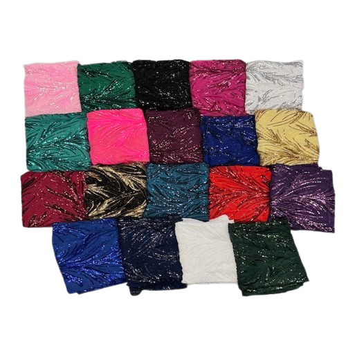 Ariba Floral Leaf Stretch Sequins Fabric - Prismatic Fiber Arts