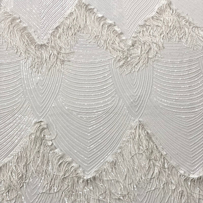 Flamingo Fringe Embroidered Stretch Sequin Fabric - Prismatic Fiber Arts