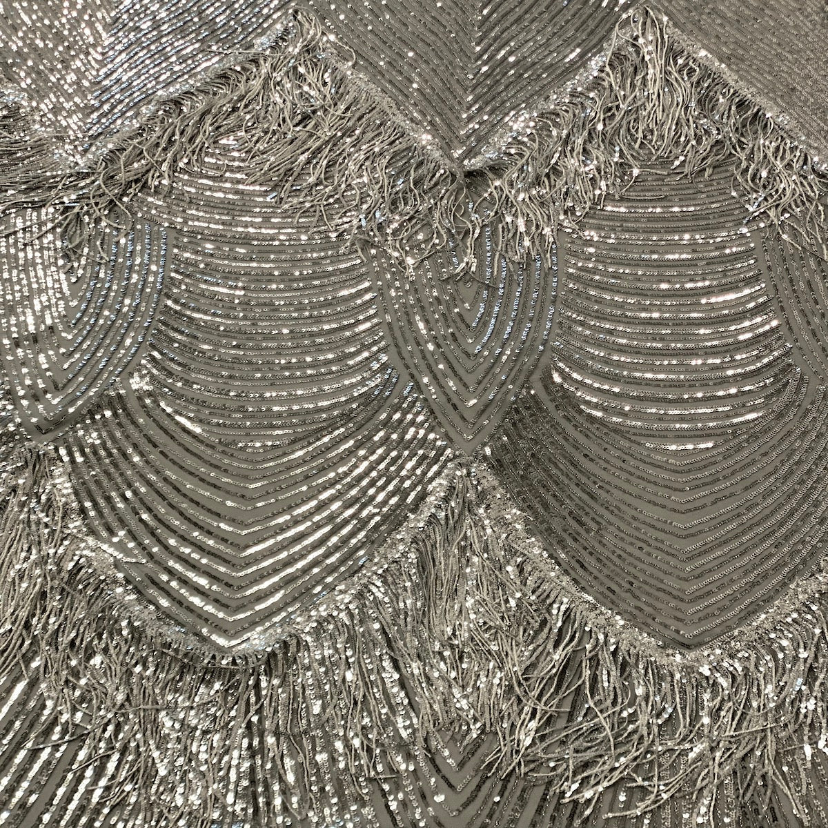 Flamingo Fringe Embroidered Stretch Sequin Fabric - Prismatic Fiber Arts