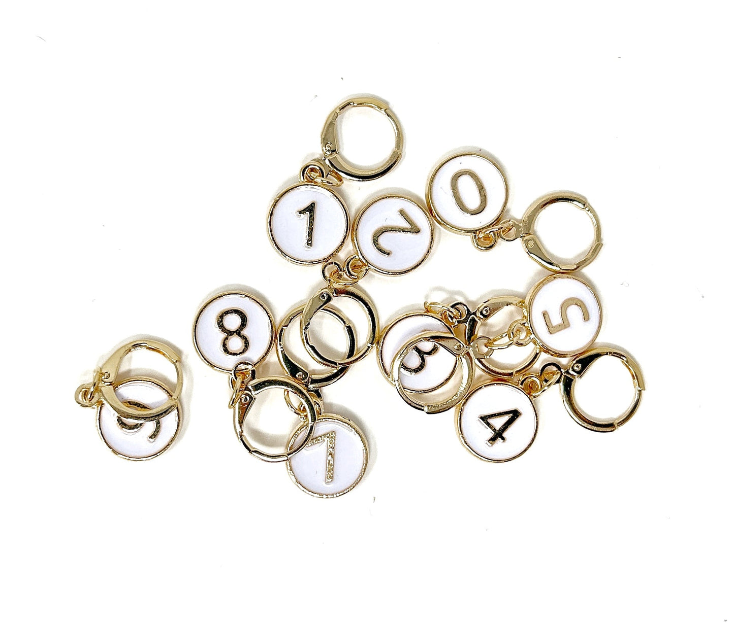 Numbered Stitch Markers (Set of 10) 0-9 - Prismatic Fiber Arts