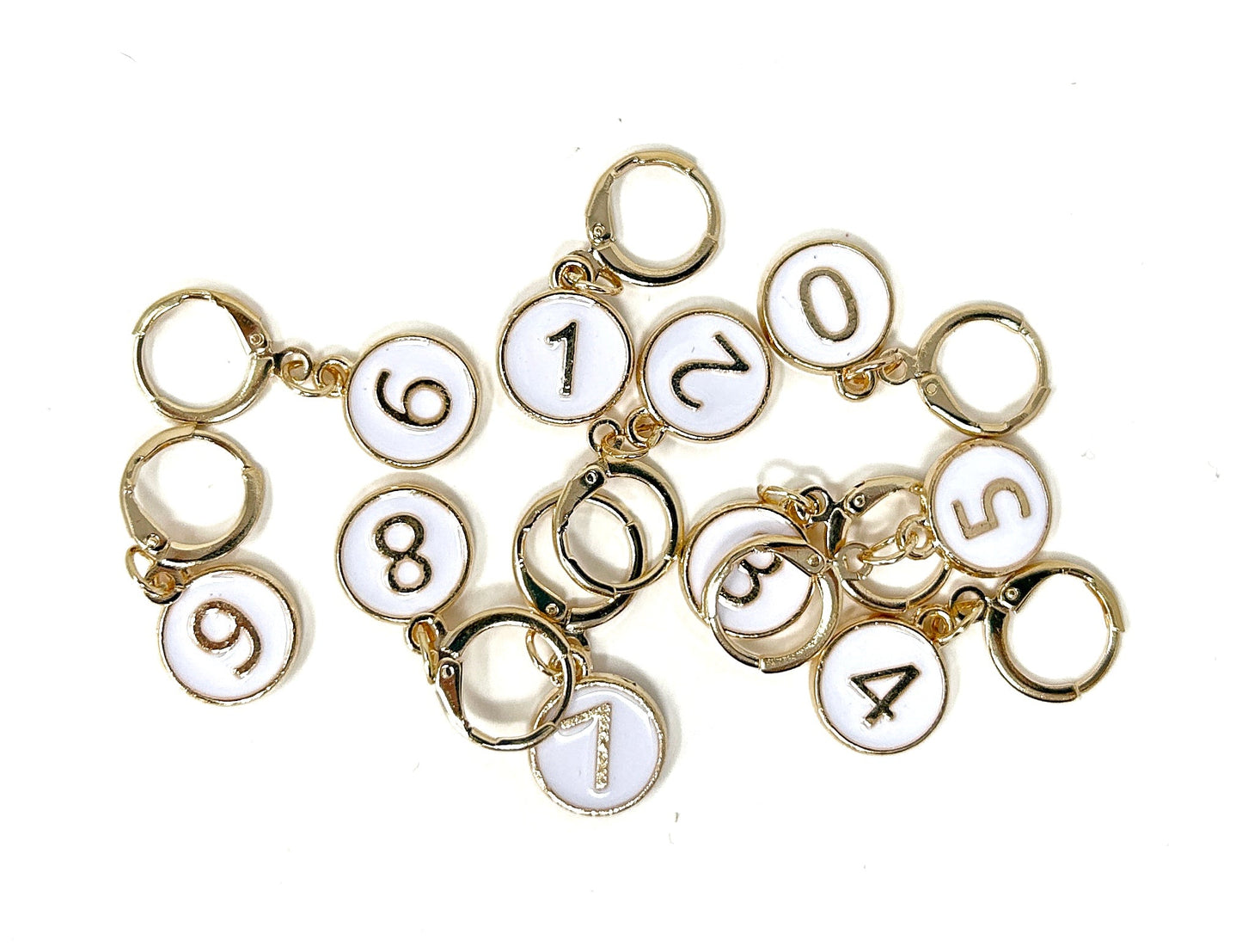 Numbered Stitch Markers (Set of 10) 0-9 - Prismatic Fiber Arts