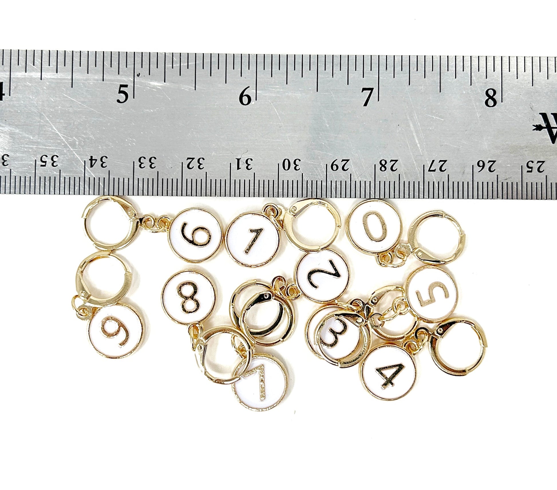 Numbered Stitch Markers (Set of 10) 0-9 - Prismatic Fiber Arts