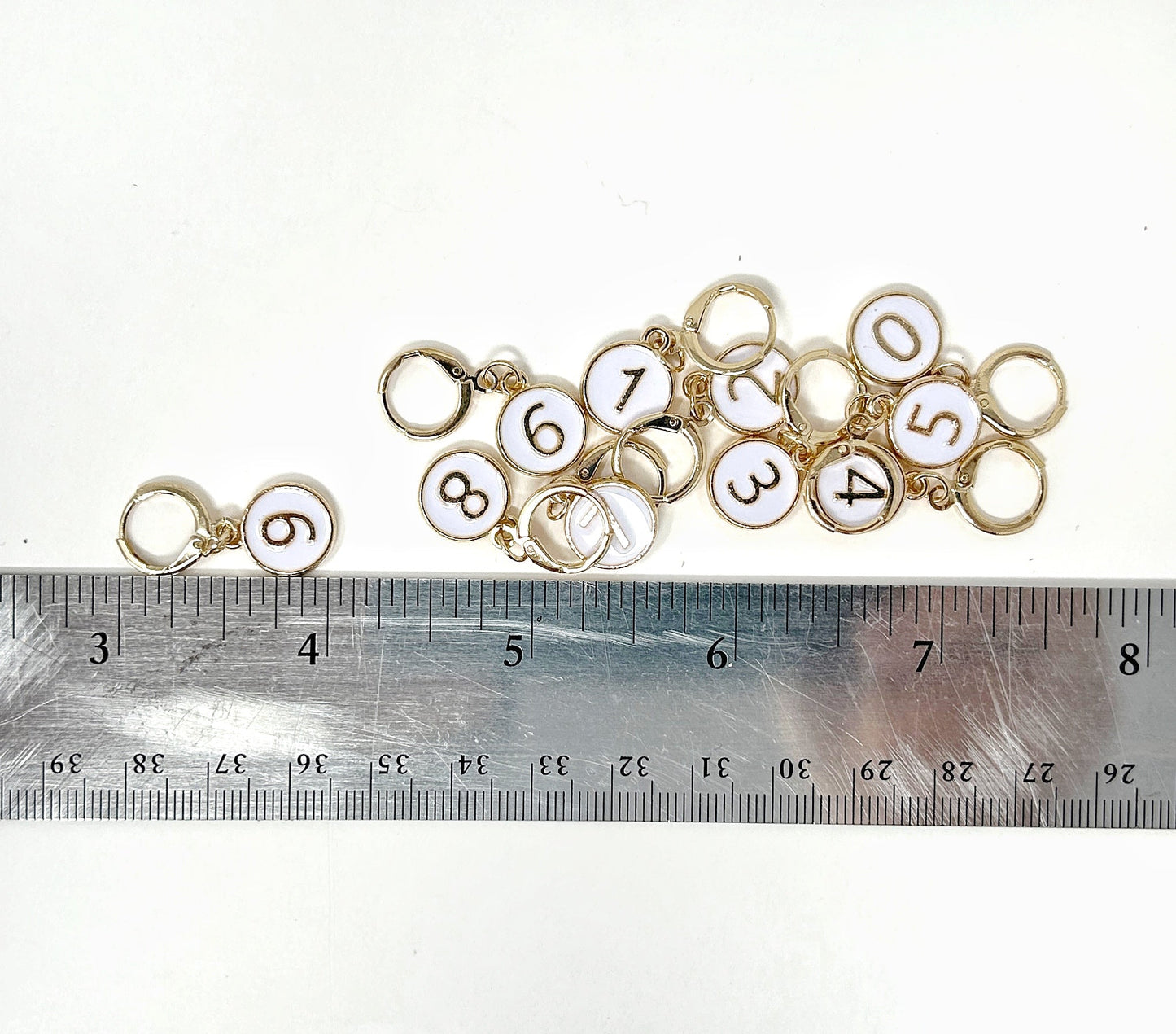 Numbered Stitch Markers (Set of 10) 0-9 - Prismatic Fiber Arts