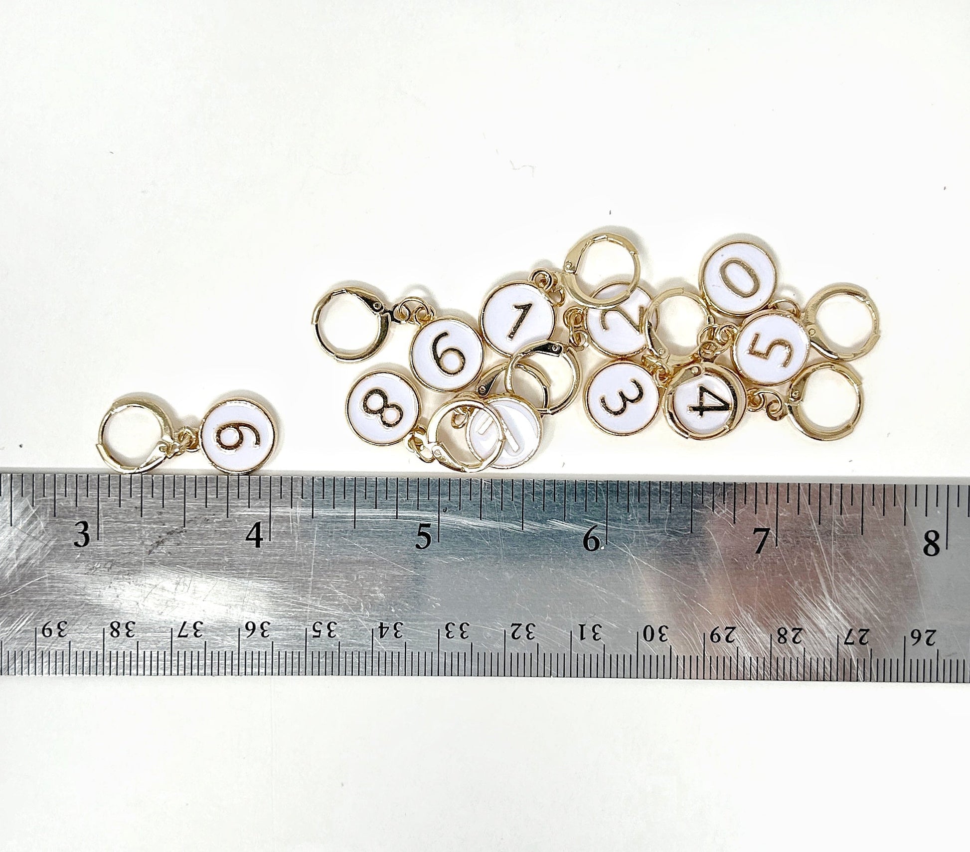 Numbered Stitch Markers (Set of 10) 0-9 - Prismatic Fiber Arts