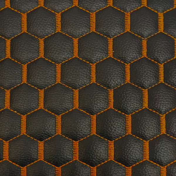Honeycomb Hexagon Quilted Foam Backed Faux Leather Vinyl Fabric - Prismatic Fiber Arts