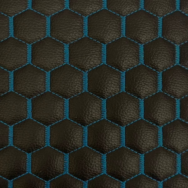 Honeycomb Hexagon Quilted Foam Backed Faux Leather Vinyl Fabric - Prismatic Fiber Arts