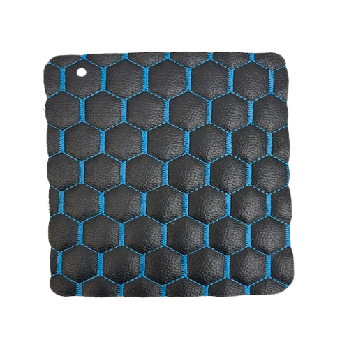Honeycomb Hexagon Quilted Foam Backed Faux Leather Vinyl Fabric - Prismatic Fiber Arts