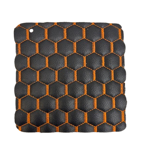 Honeycomb Hexagon Quilted Foam Backed Faux Leather Vinyl Fabric - Prismatic Fiber Arts