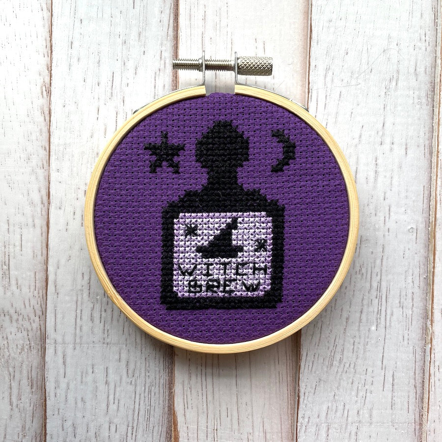 Witches Brew Cross Stitch Kit - Prismatic Fiber Arts