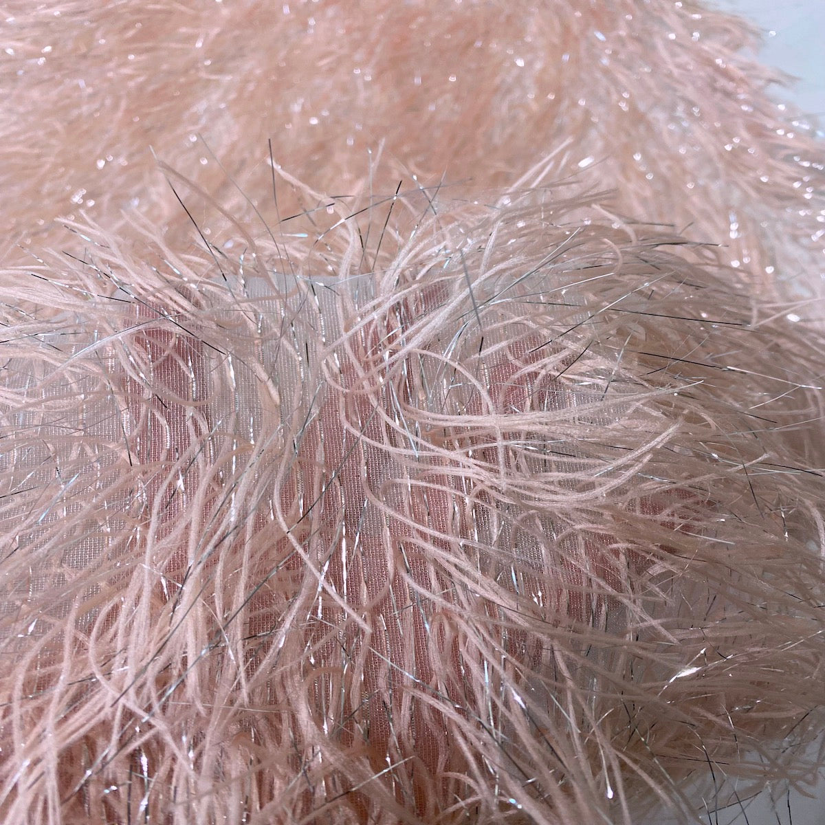 Metallic Faux Fur Tinsel Ostrich Feather Fabric - Prismatic Fiber Arts
