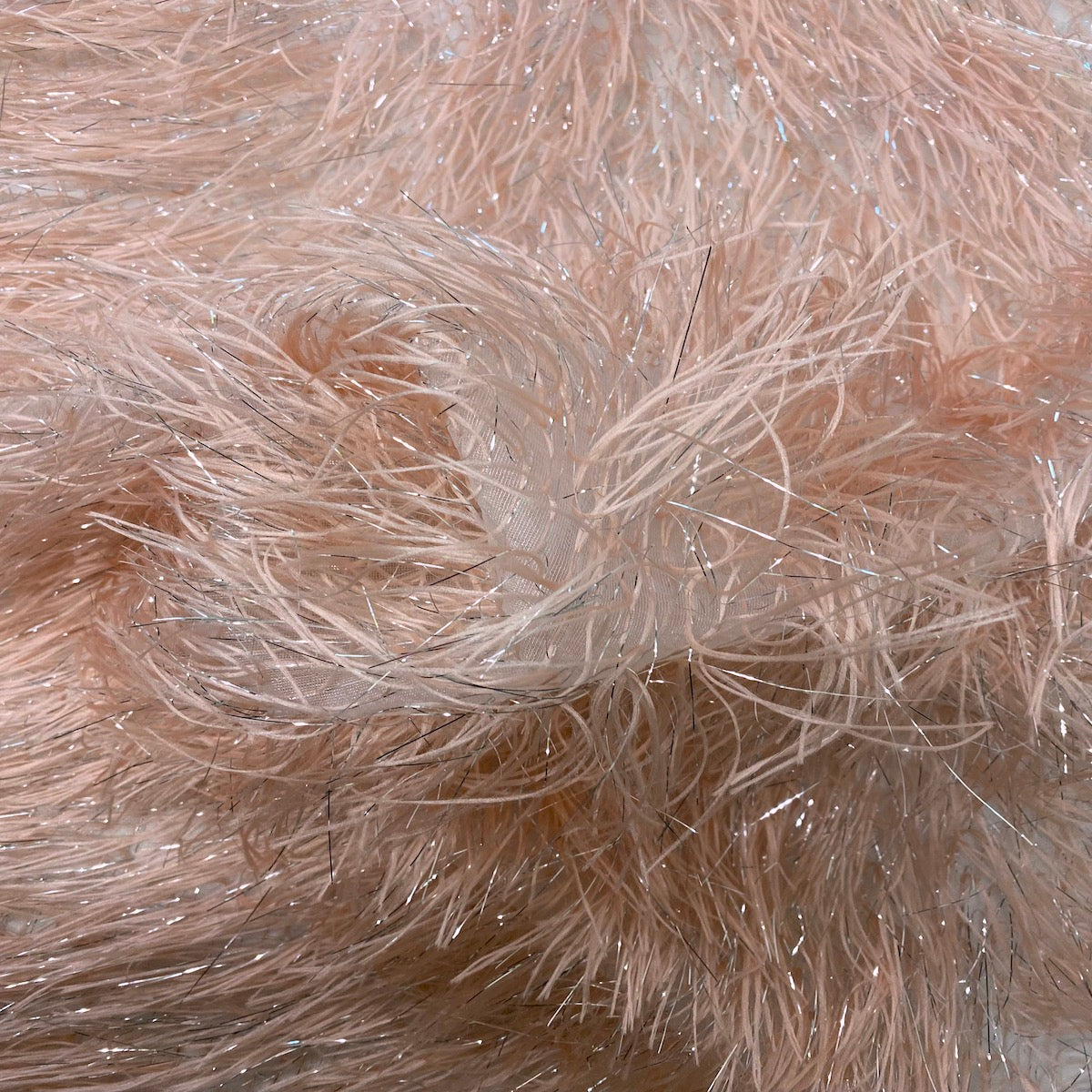 Metallic Faux Fur Tinsel Ostrich Feather Fabric - Prismatic Fiber Arts
