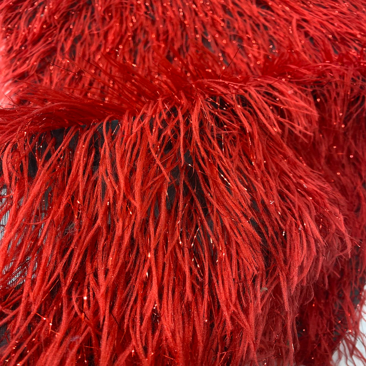Metallic Faux Fur Tinsel Ostrich Feather Fabric - Prismatic Fiber Arts