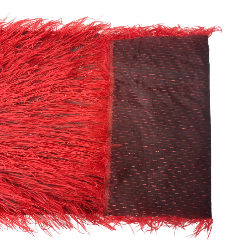 Metallic Faux Fur Tinsel Ostrich Feather Fabric - Prismatic Fiber Arts