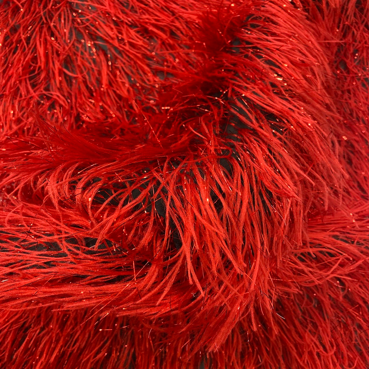 Metallic Faux Fur Tinsel Ostrich Feather Fabric - Prismatic Fiber Arts