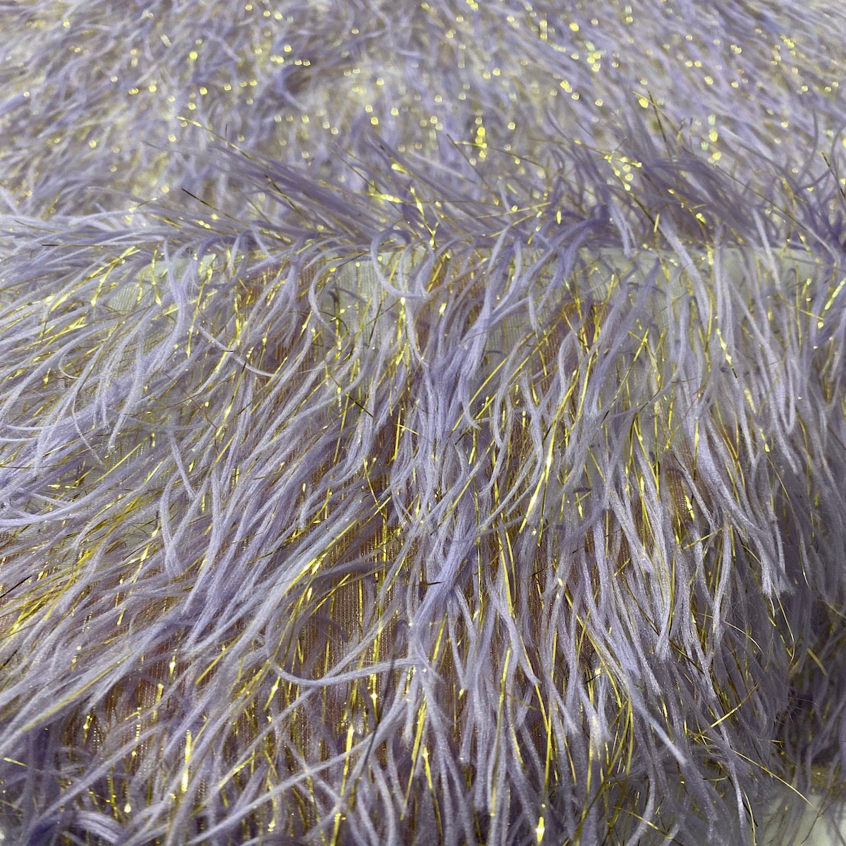 Metallic Faux Fur Tinsel Ostrich Feather Fabric - Prismatic Fiber Arts