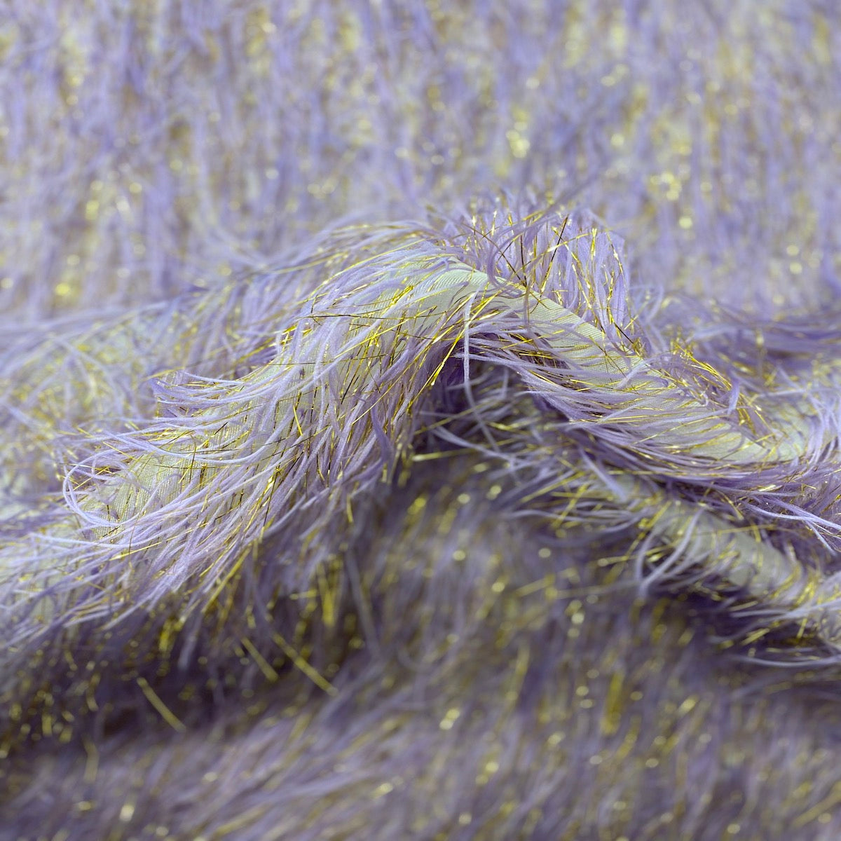 Metallic Faux Fur Tinsel Ostrich Feather Fabric - Prismatic Fiber Arts