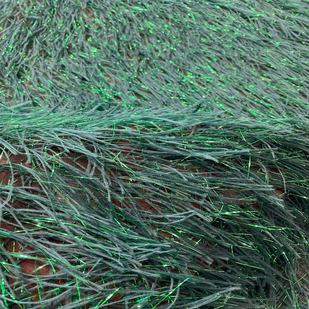Metallic Faux Fur Tinsel Ostrich Feather Fabric - Prismatic Fiber Arts