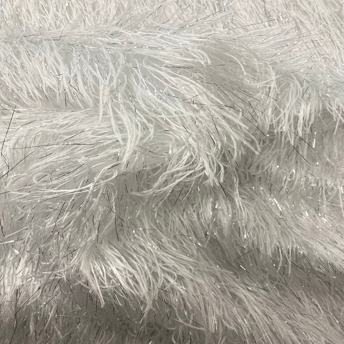 Metallic Faux Fur Tinsel Ostrich Feather Fabric - Prismatic Fiber Arts