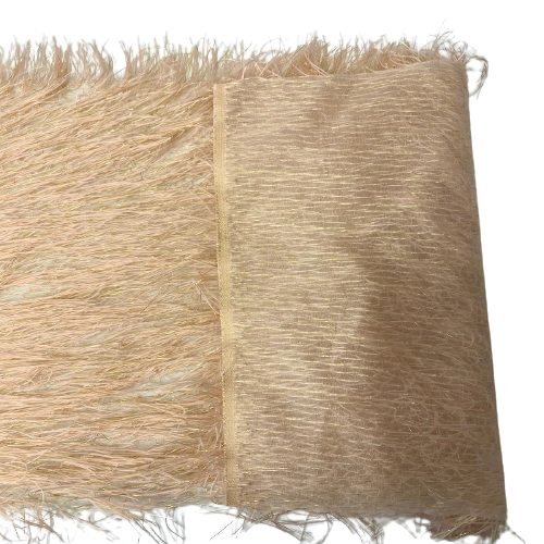 Metallic Faux Fur Tinsel Ostrich Feather Fabric - Prismatic Fiber Arts