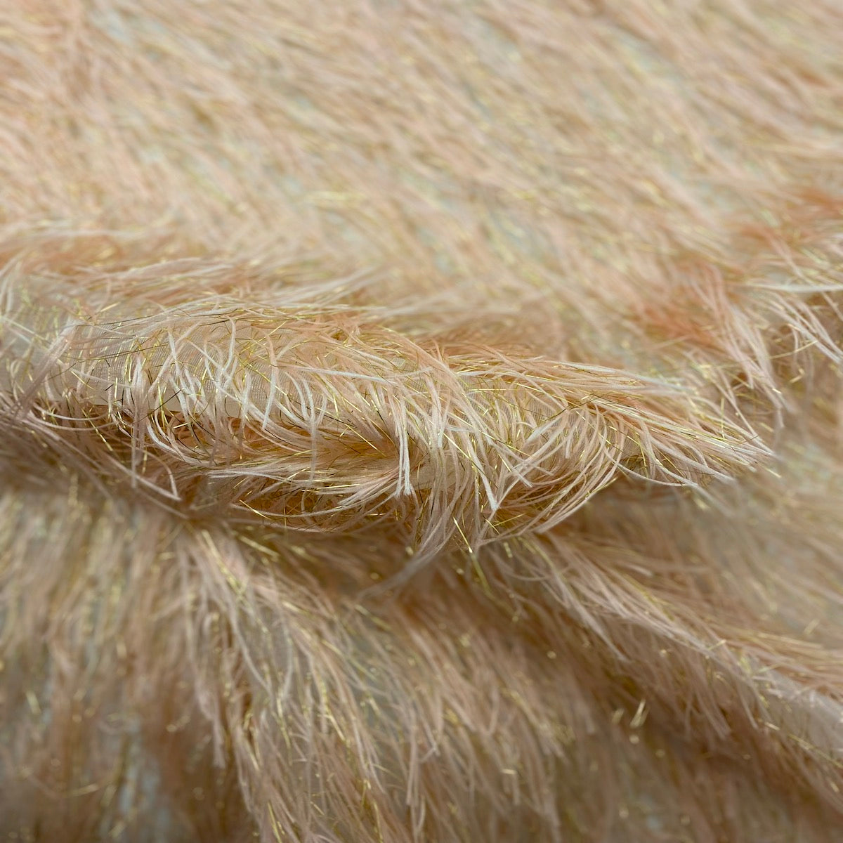 Metallic Faux Fur Tinsel Ostrich Feather Fabric - Prismatic Fiber Arts