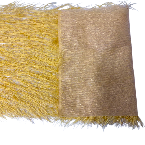 Metallic Faux Fur Tinsel Ostrich Feather Fabric - Prismatic Fiber Arts
