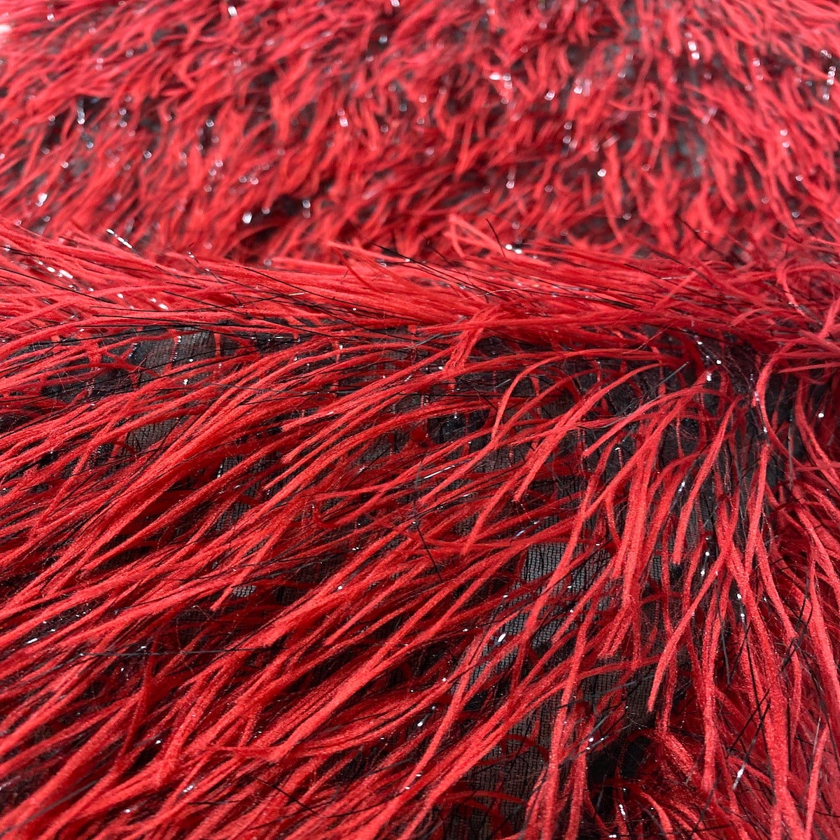 Metallic Faux Fur Tinsel Ostrich Feather Fabric - Prismatic Fiber Arts
