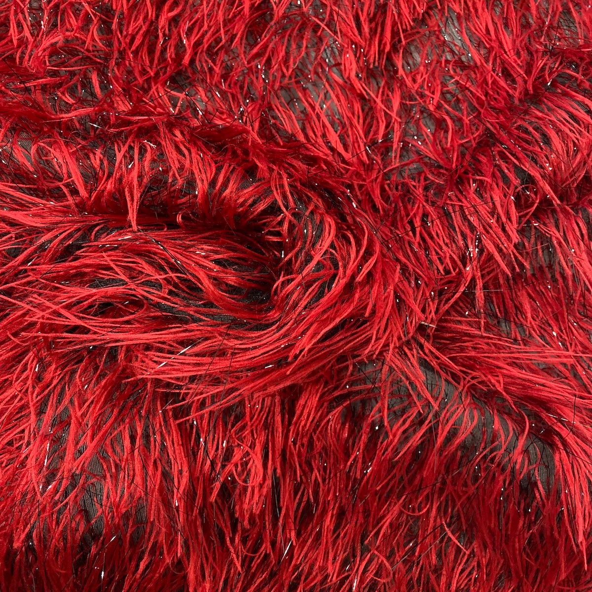 Metallic Faux Fur Tinsel Ostrich Feather Fabric - Prismatic Fiber Arts
