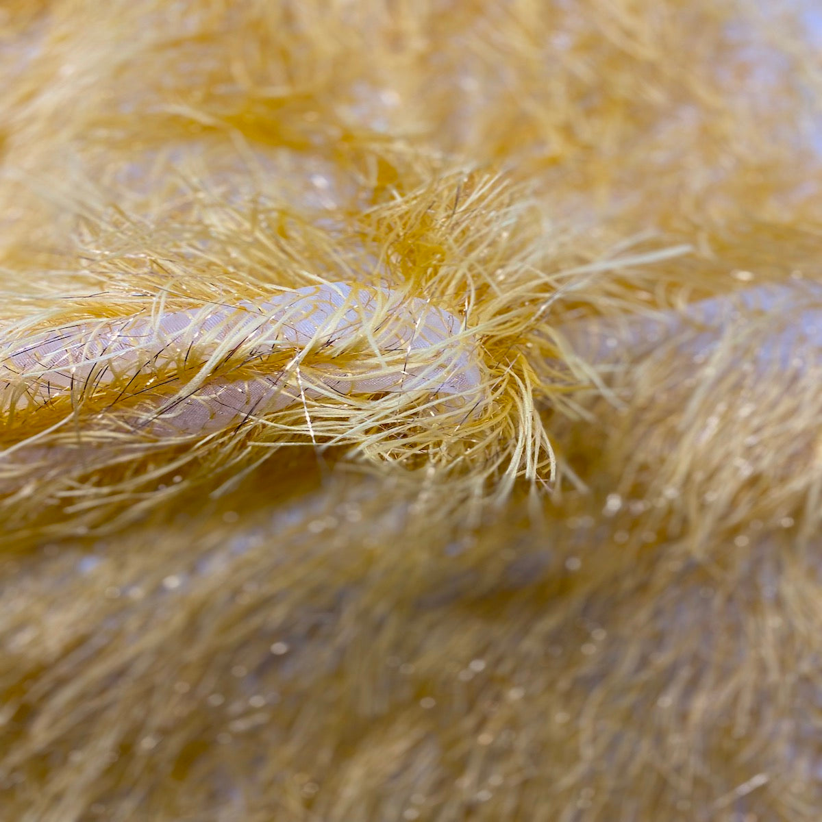 Metallic Faux Fur Tinsel Ostrich Feather Fabric - Prismatic Fiber Arts