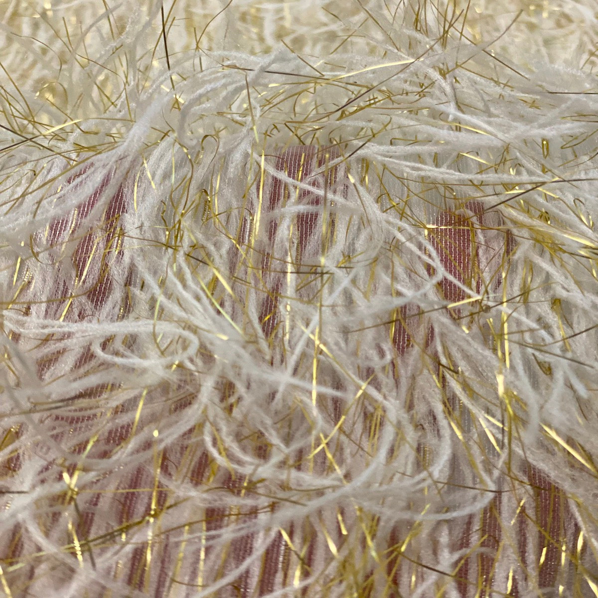 Metallic Faux Fur Tinsel Ostrich Feather Fabric - Prismatic Fiber Arts